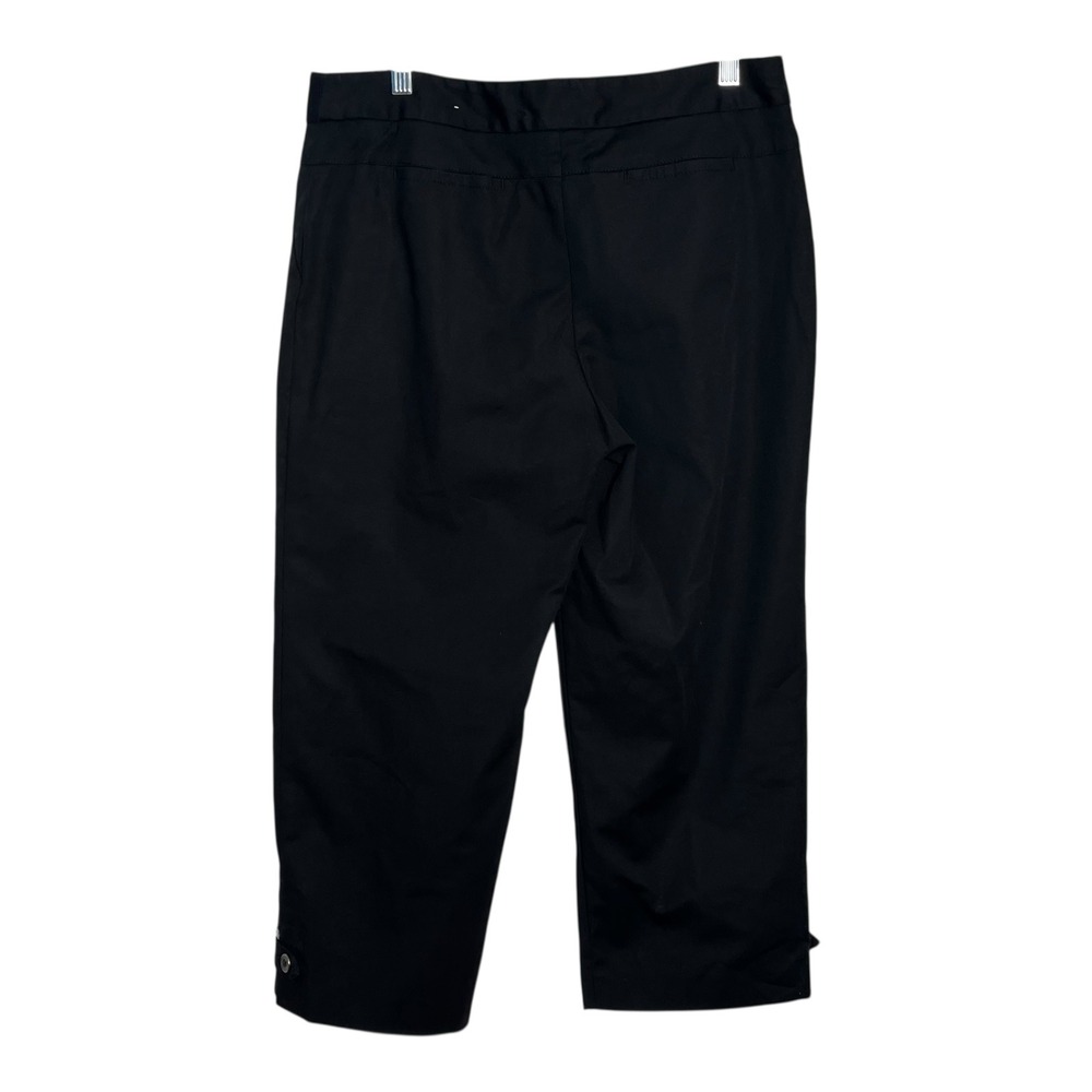 Rafaella Black Capris Cropped Pants Women's Size 10 Button Waist - Picture 4 of 7